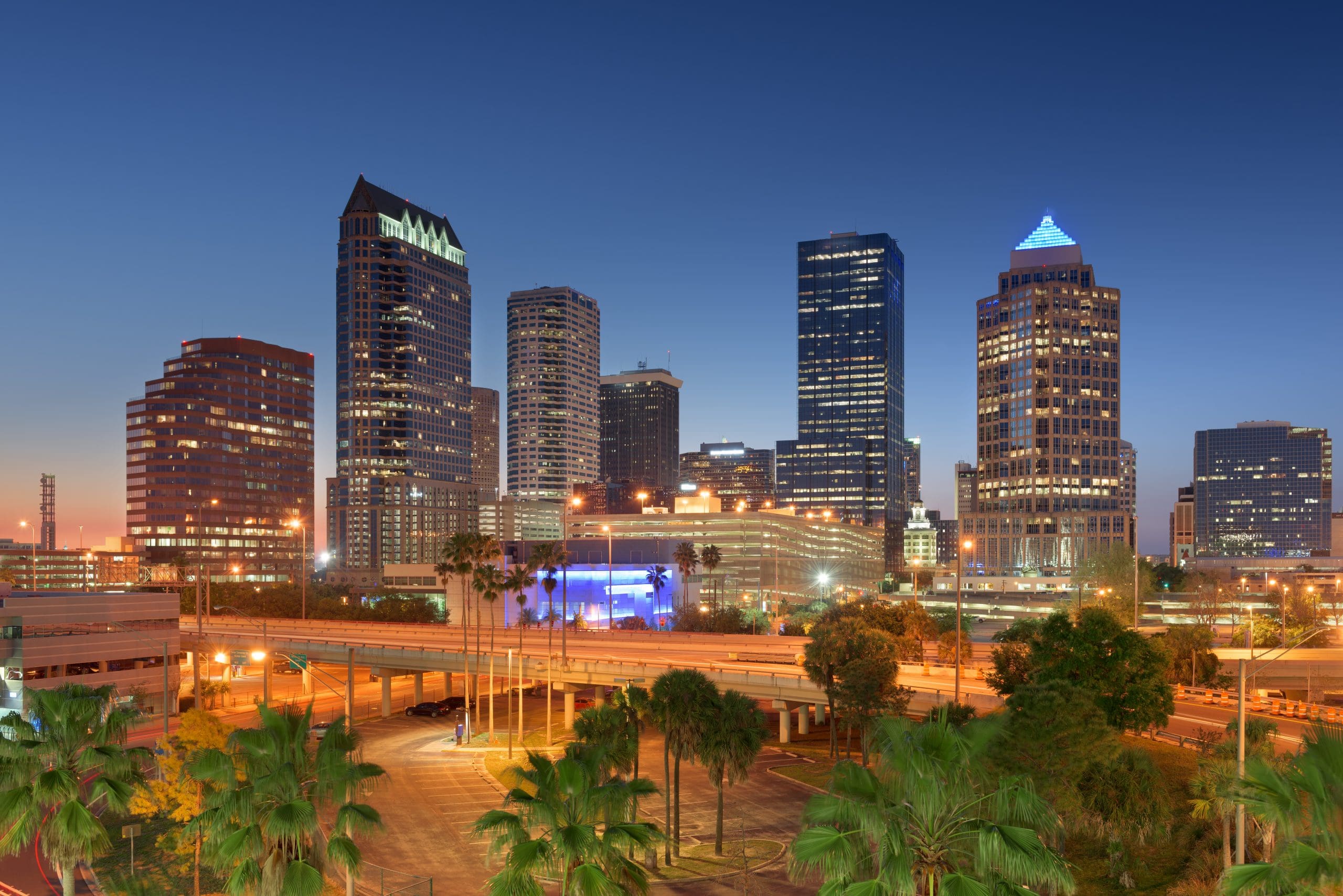 Tampa, Florida, USA Downtown Skyline at Dusk